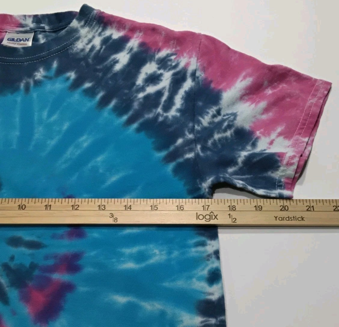 New Tie Dye Men's T-Shirt Pink Blue Adult Small Multicolor Summer Spiral gallery