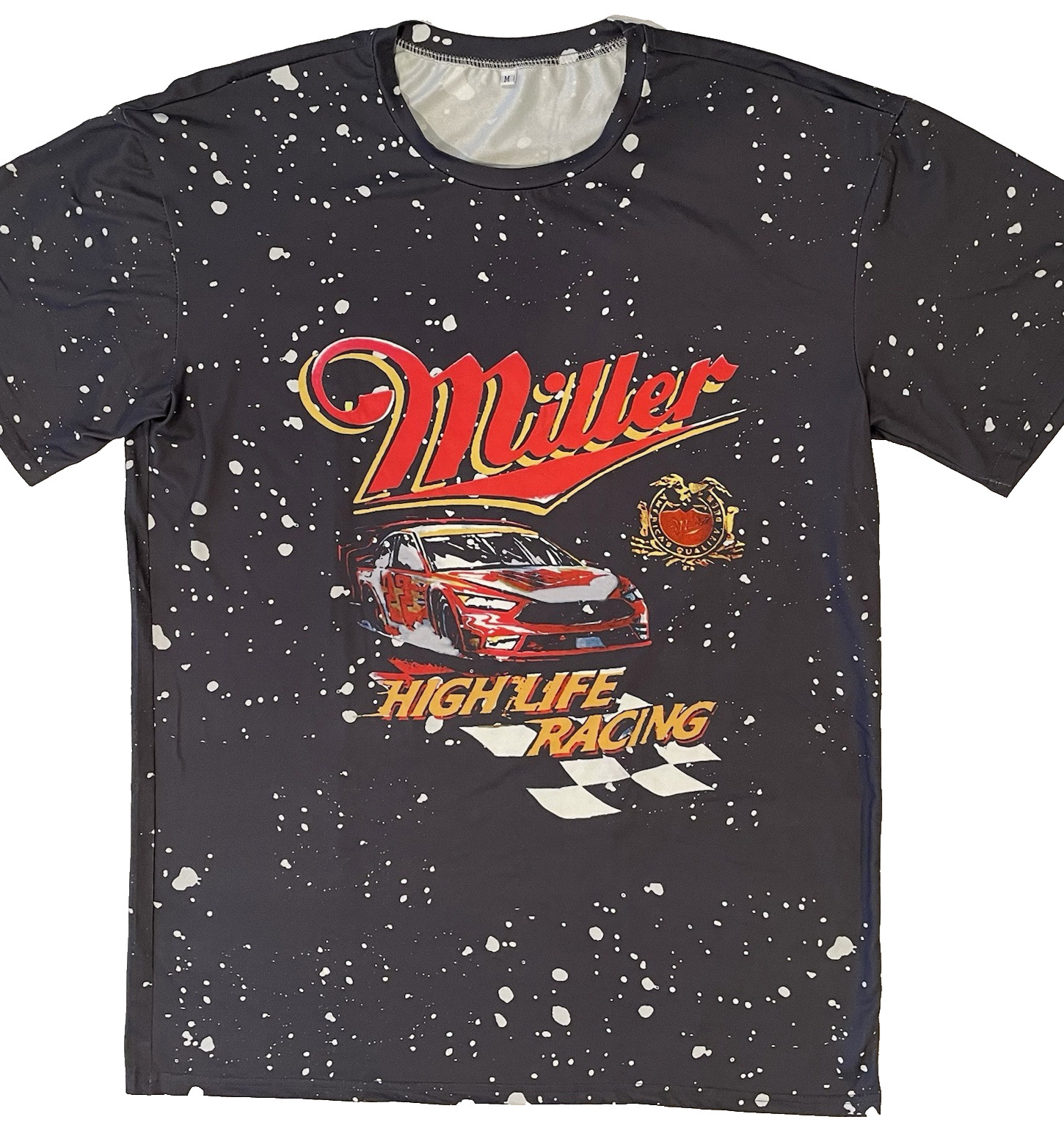 Miller High Life T-Shirt Size M – Medium Racing Race Car Beer Stretch