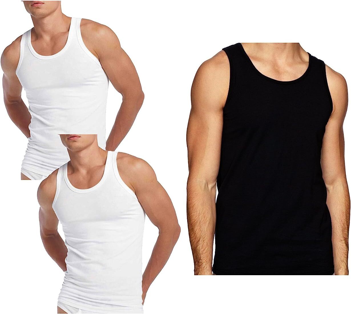 MENS Summer VEST 1-3 PACK PLAIN MEN GYM SPORT DAILY VESTS 100% COTTON S -5XL gallery