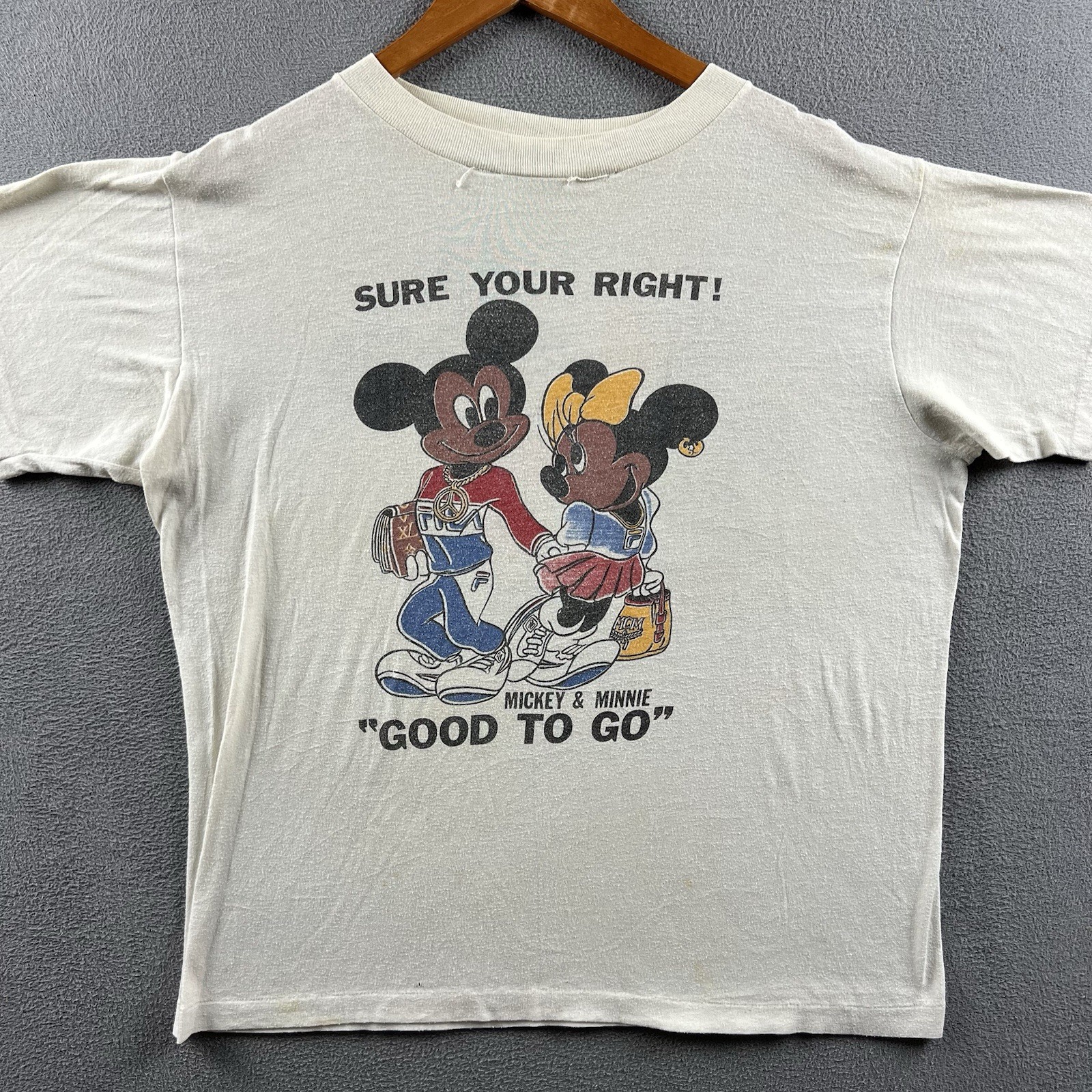 Vintage Mickey Mouse Good To Go Shirt Mens Large Rap Hip Hop Parody Distressed gallery