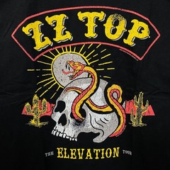 ZZ Top Elevation Tour Rock Band Snake & Skull Graphic T-Shirt Large