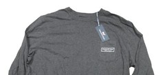 Vineyard Vines Men’s Charcoal Heather Gray Box Logo Graphic L/S Pocket T-Shirt