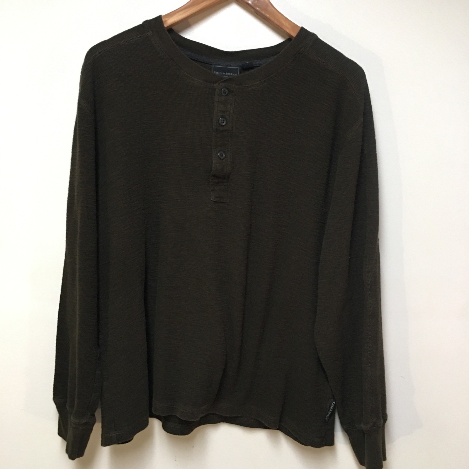 Field & Stream Henley Thermal Shirt Men XL Green Long Sleeve Waffle Knit Outdoor gallery
