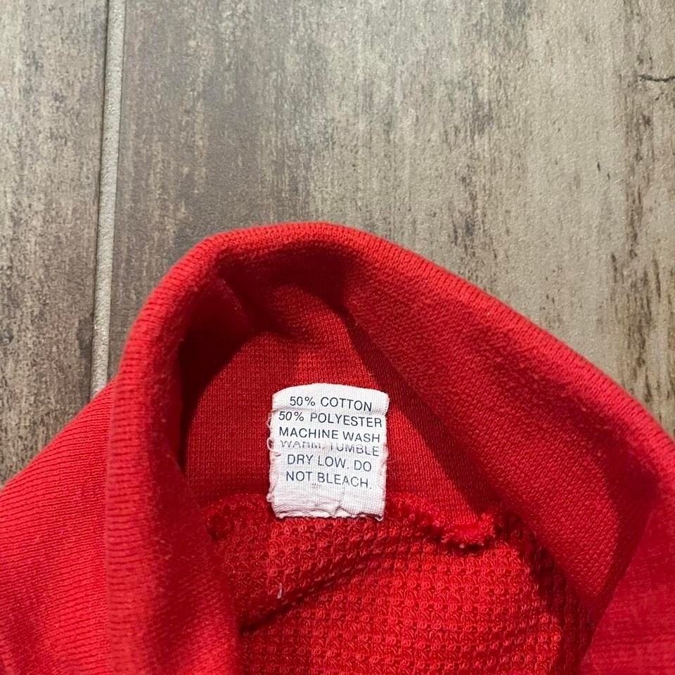 VTG Snowdrift Thermal Men's M Red Polycotton Turtleneck Waffle-Knit Long-Sleeve gallery