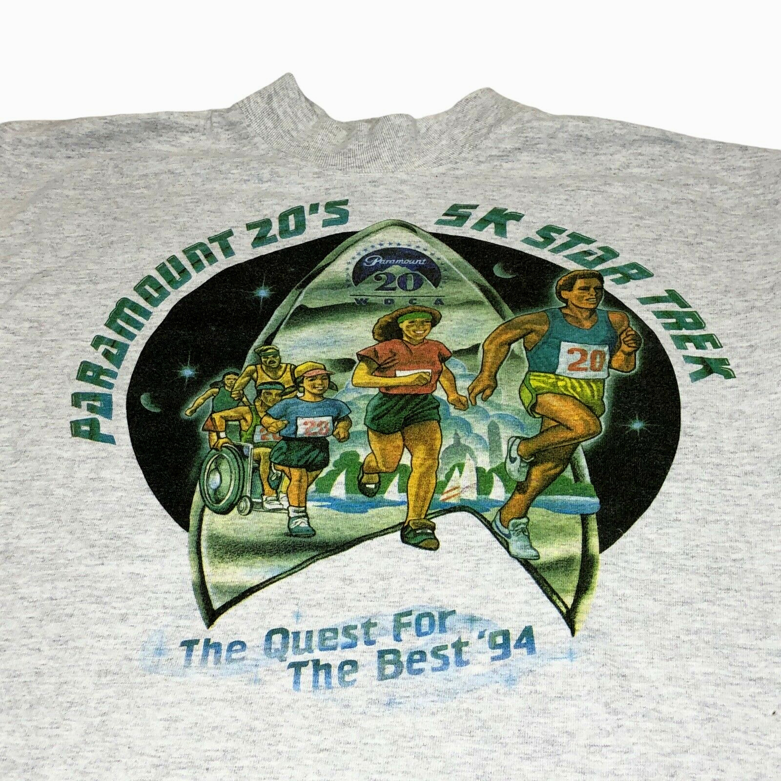 Paramount 20's 5K Star Trek 1994 T Shirt Long Sleeve Mock Neck Vintage 90's XL gallery