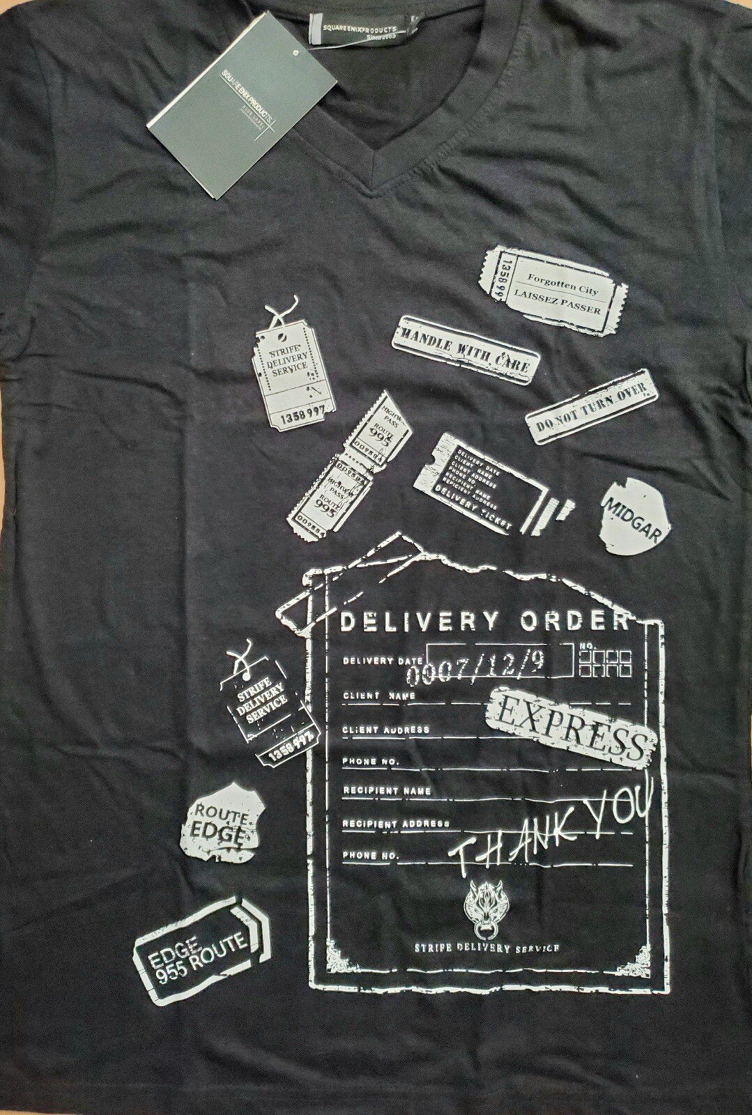 SQUARE ENIX Final Fantasy VII 7 Strife Delivery Service Black T-shirt US SIZE L gallery