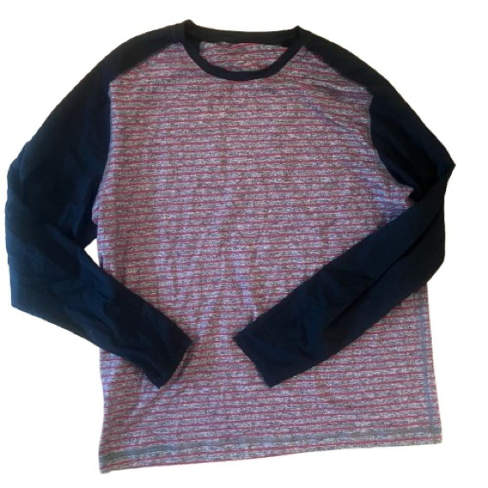 Lululemon Surge Warm Crew Raven Stripe Cranberry Heathered Black XXL gallery
