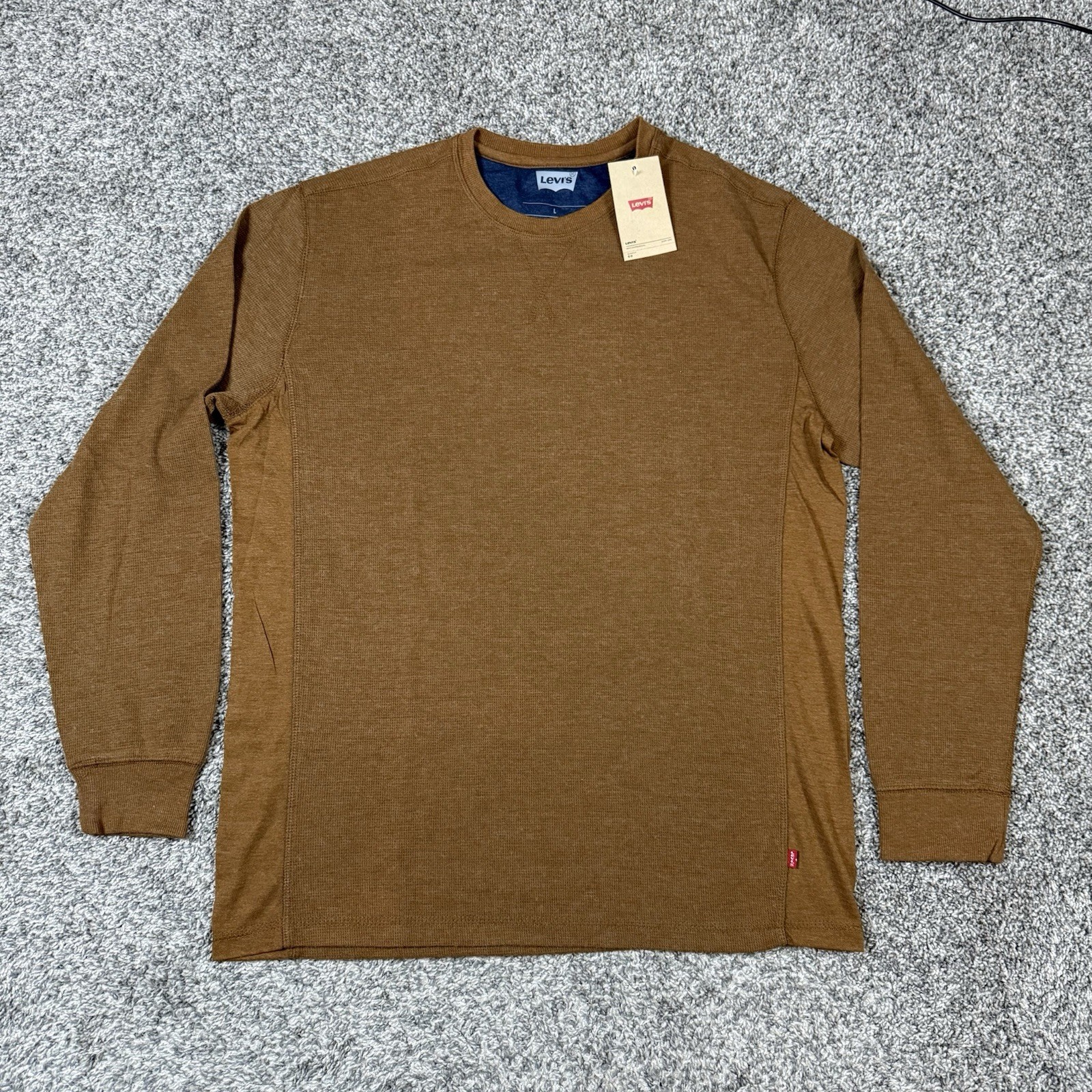 Levi's Men's Long Sleeve Standard Fit Thermal Shirt Brown Beige - Size L - NWT gallery