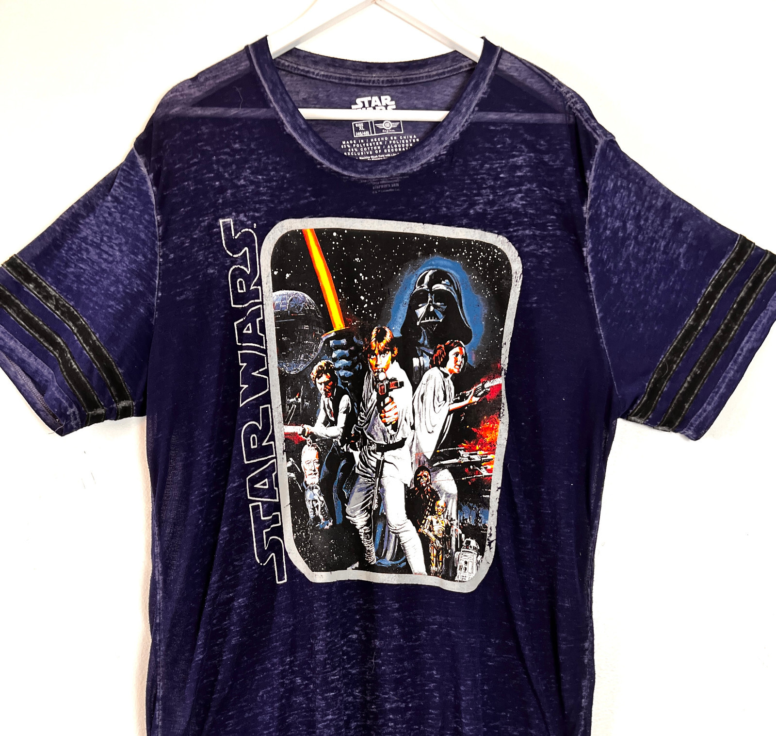Star Wars Mad Engine T-Shirt Adult Navy Semi-sheer 152% Poly 48% Cotton SIZE XL gallery
