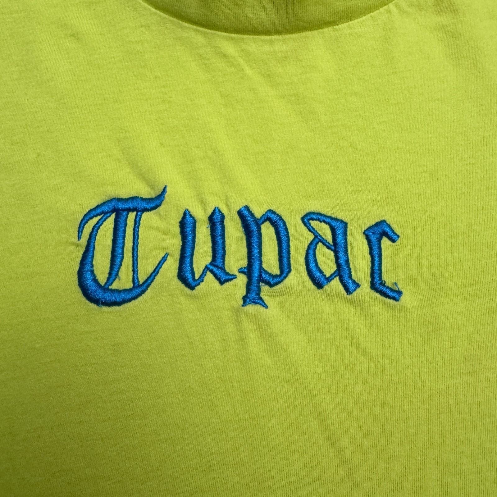 Cotton On Graphic Tee Men M/L Lime Green Tupac Shakur Embroidered Hip Hop Cotton gallery