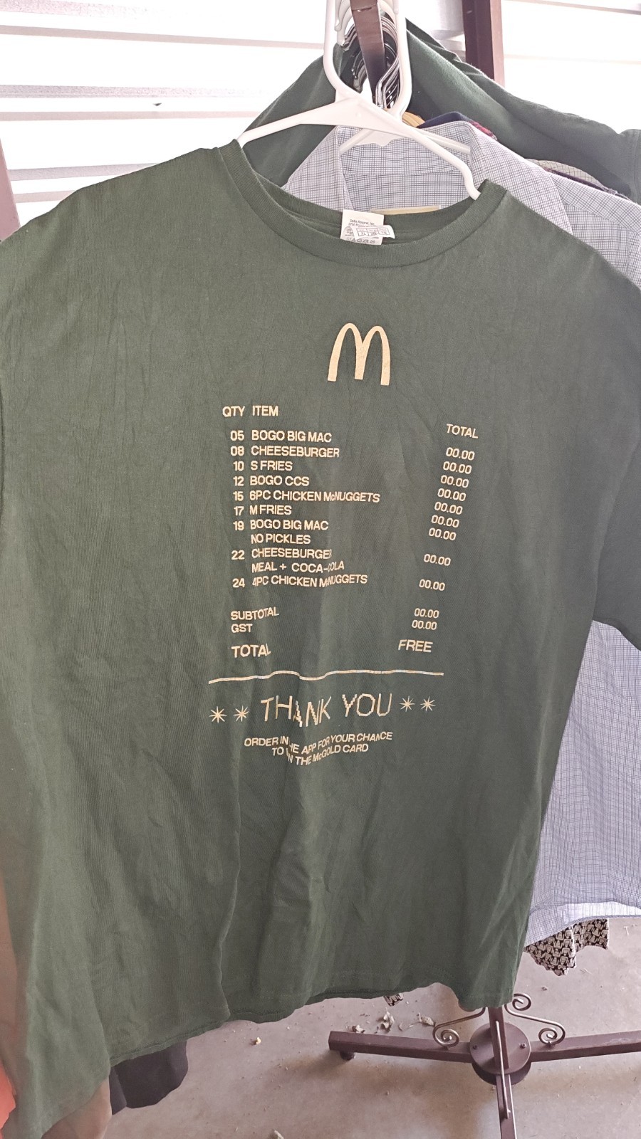 McDonald's McGold Card Receipt Thank You Employee T-Shirt - Size XL gallery