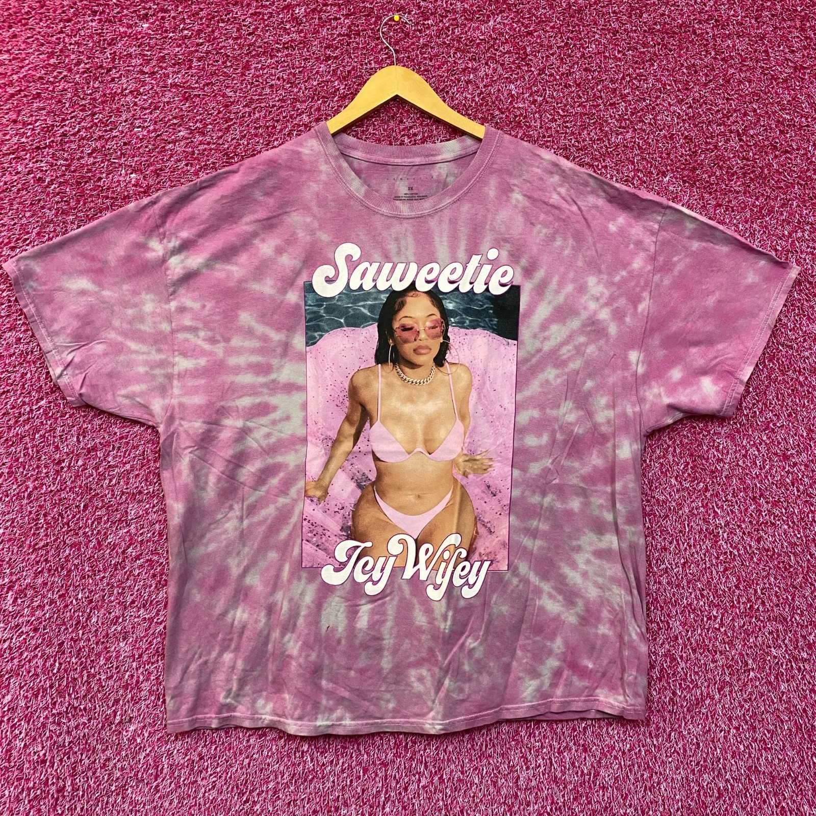 Saweetie Icy Wifey High Maintenance Oversized Rap Tie Dye 2X gallery