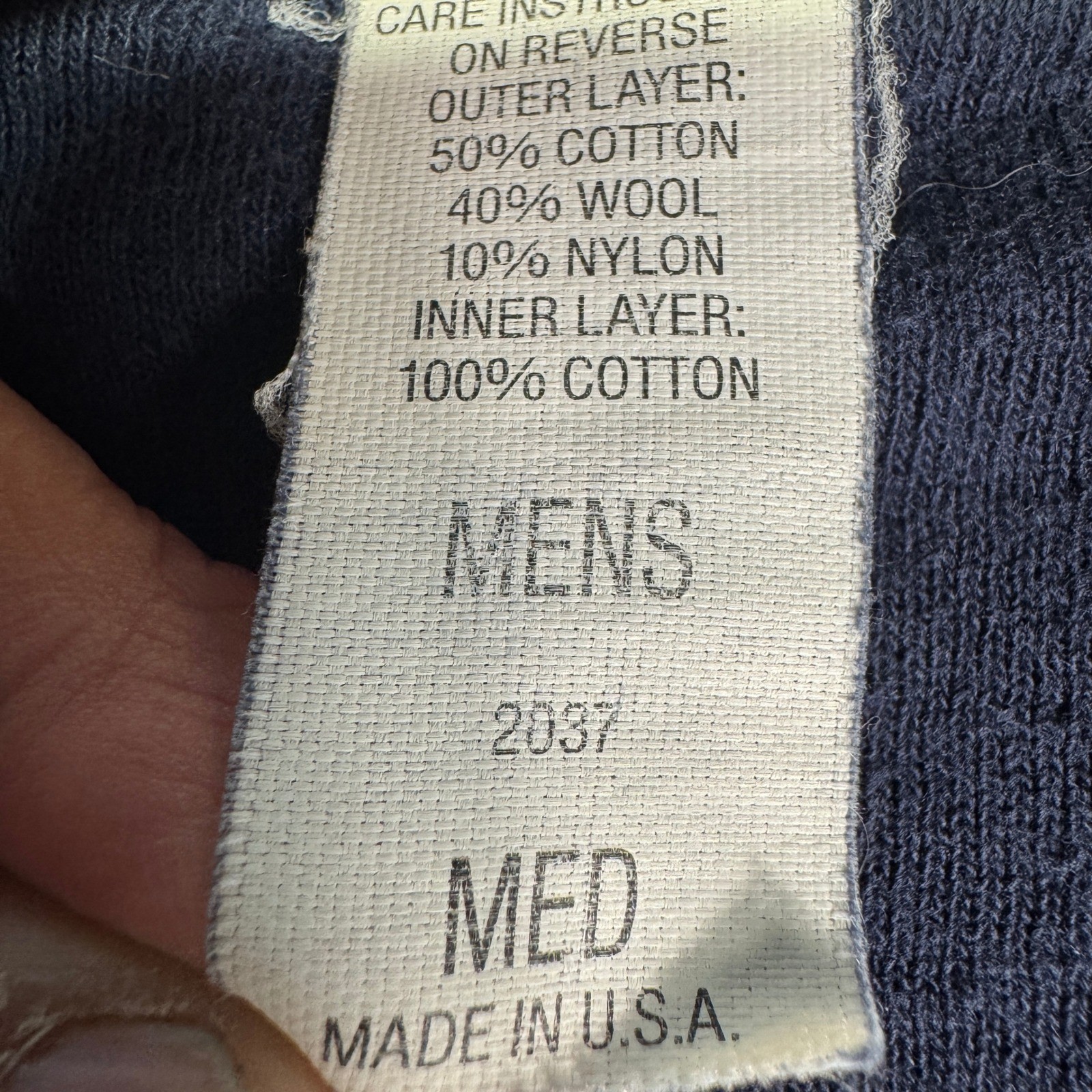 Vintage L.L. Bean River Driver Shirt Mens Medium Made in USA Navy Wool Henley gallery