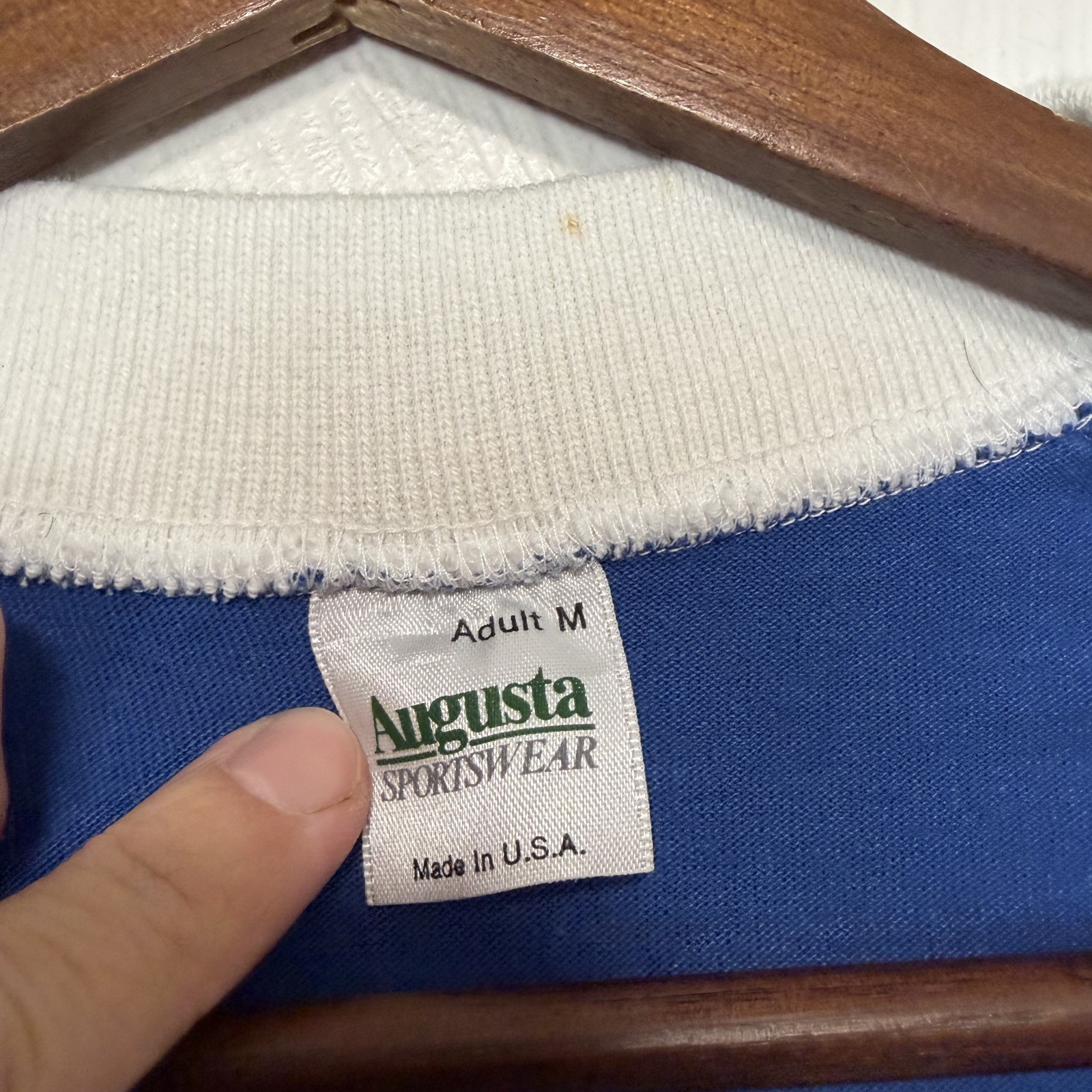 VTG Augusta Sportswear Men's Blue Short Sleeve Collared Shirt Top Sz Medium USA gallery