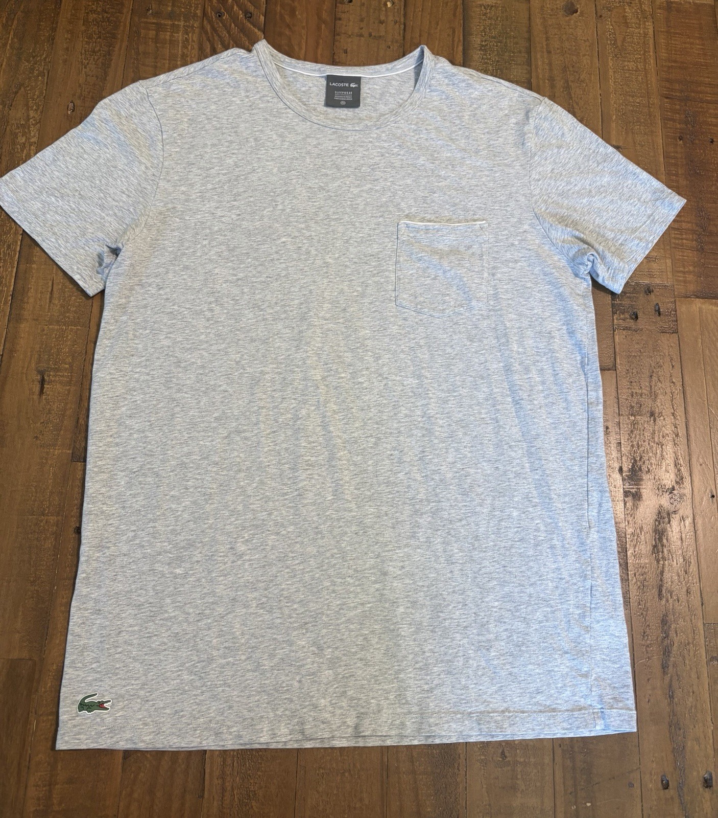 Lacoste Men’s Tee Shirt Size M Cotton Spandex Blend Pocket Gray Speedwear gallery