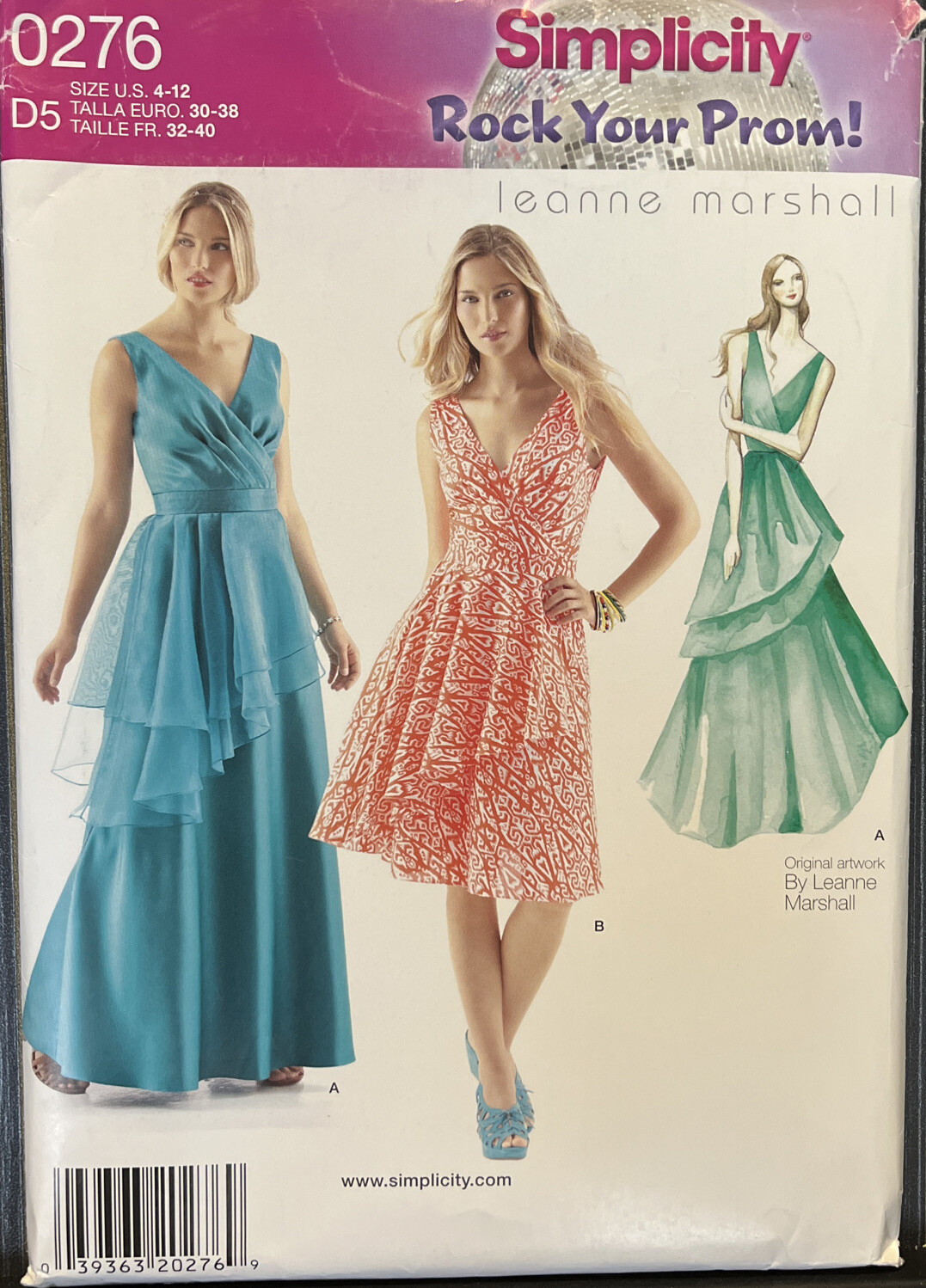 Simplicity 0276 Sewing Pattern Dresses Size D5 4-12 UNCUT Formal Wedding Prom