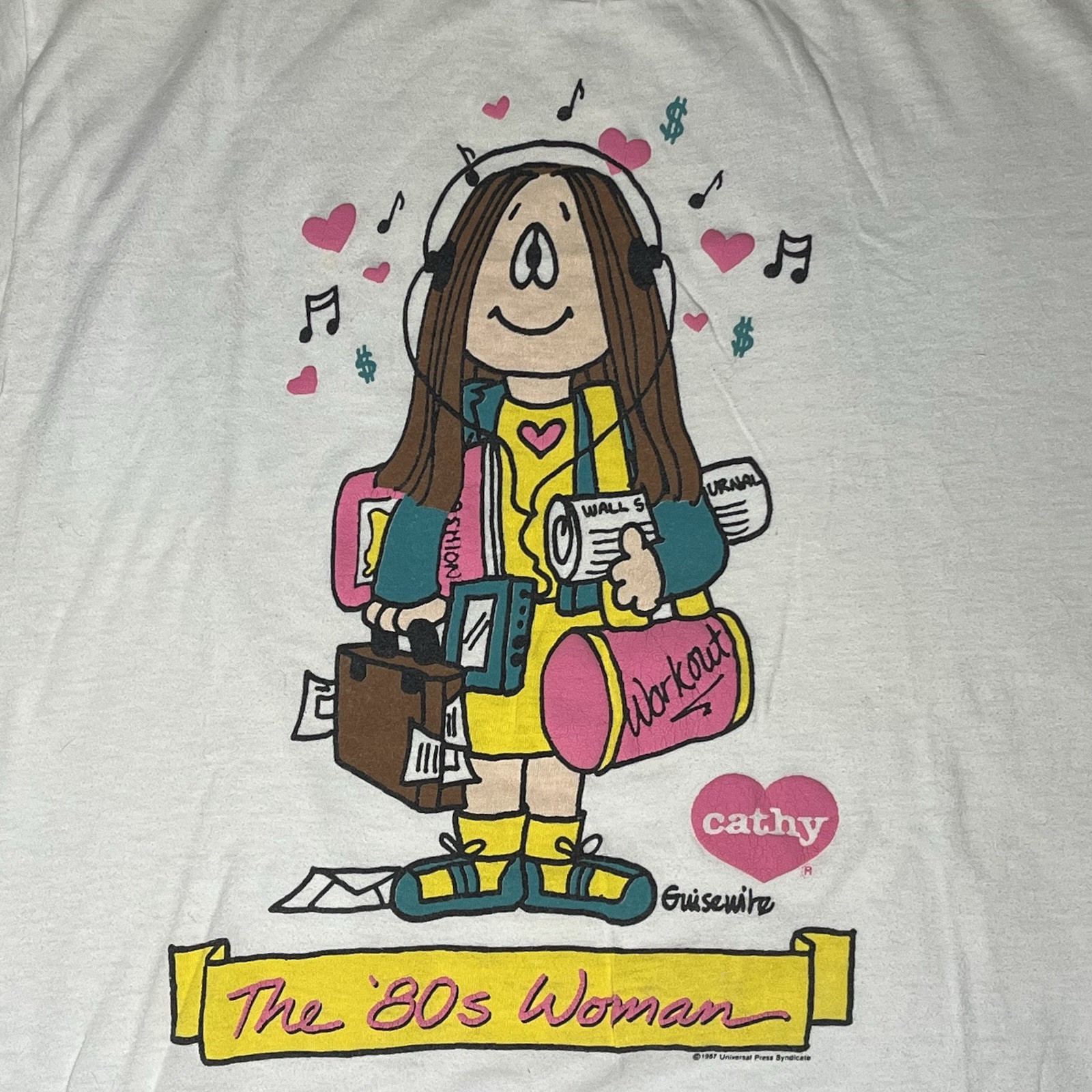 Vintage Cathy Comic T Shirt 'The 80's Woman' 87 USA Women’s Size Medium(?) 25x20 gallery