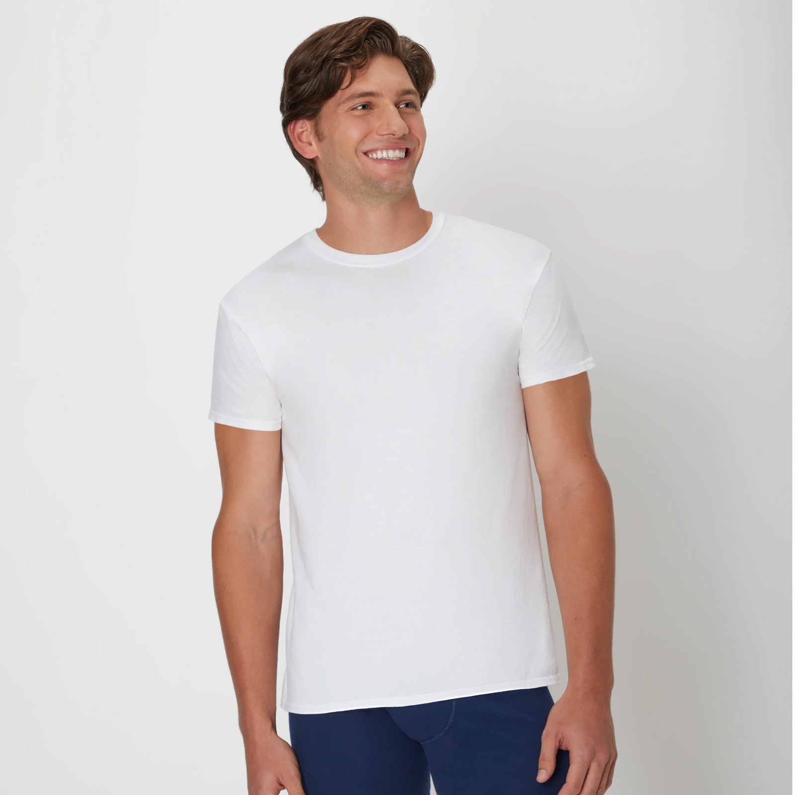 Hanes Men’s Large White 2-Pack Ultimate ComfortSoft Crewneck Undershirt I10-16