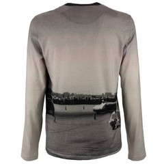 DOLCE & GABBANA James Dean DG Logo Patch Long Sleeve Sweatshirt Shirt Grey