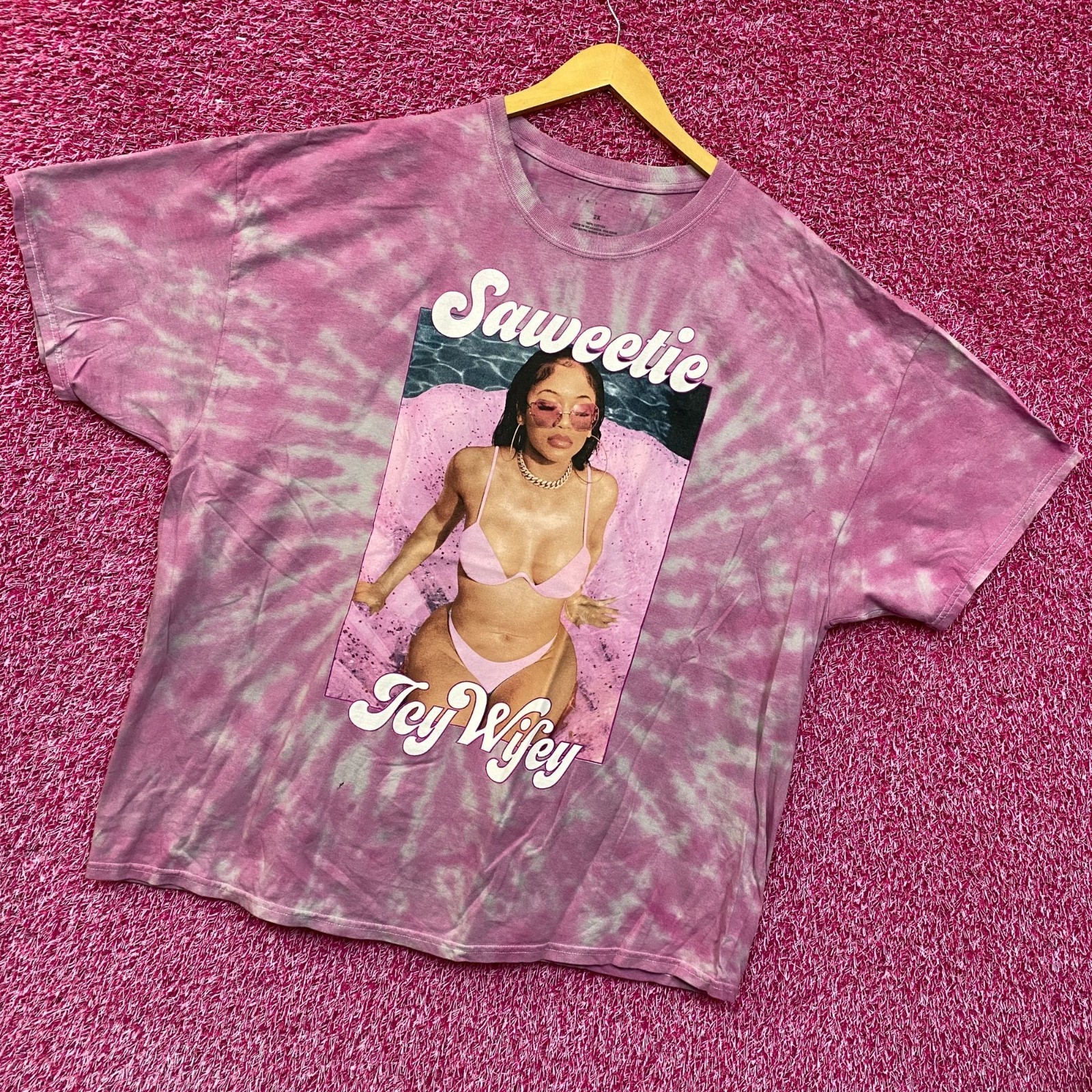 Saweetie Icy Wifey High Maintenance Oversized Rap Tie Dye 2X gallery