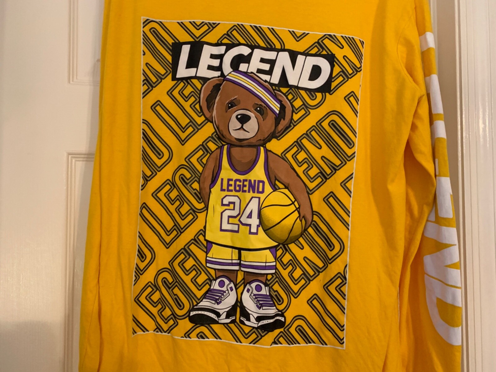 OG Hustle Mens LS Tee Shirt Bear Legend #24 Kobe Bryant Yellow gallery