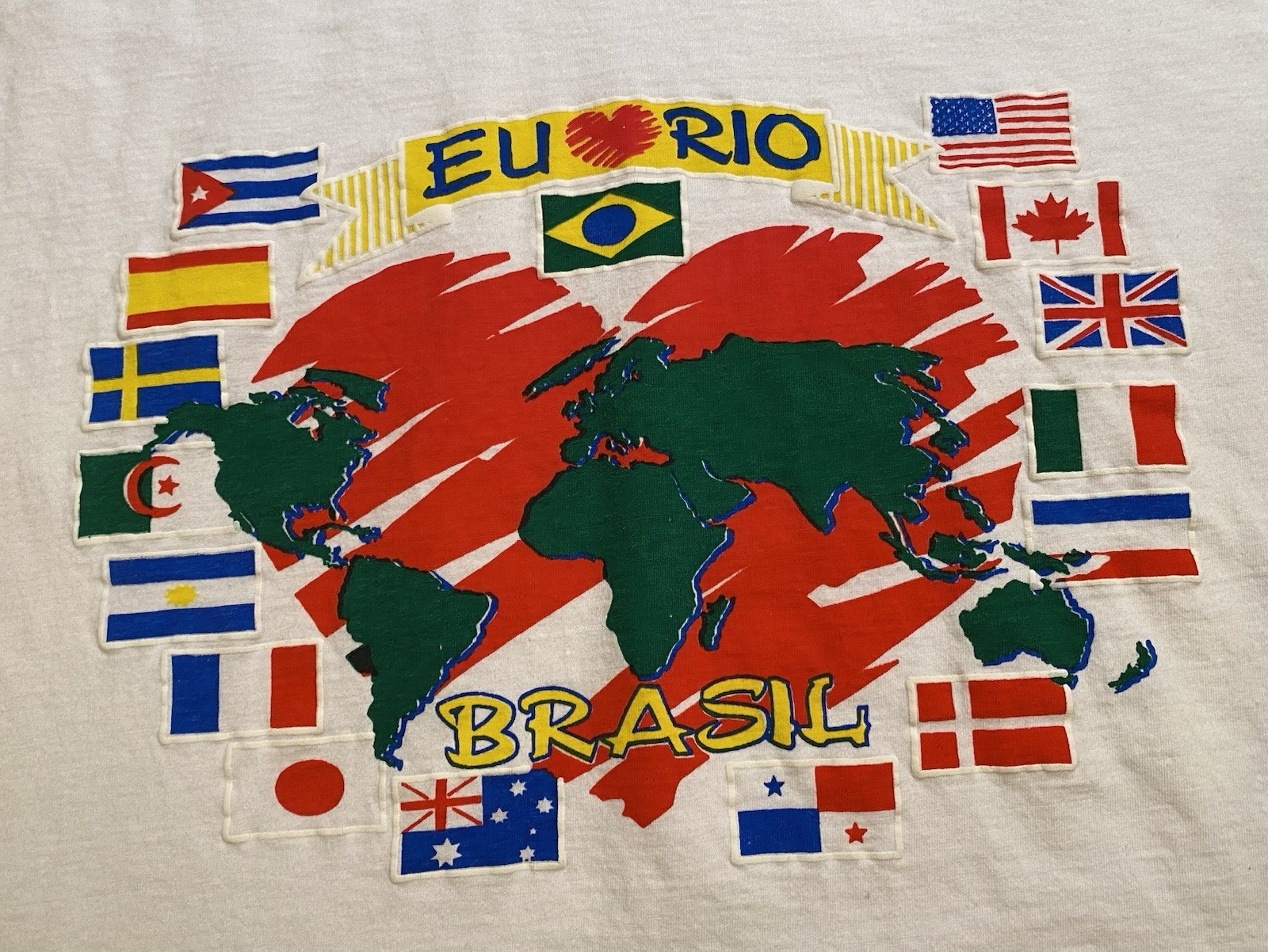 Vintage 90s Rio De Janeiro Brasil Brazil T Shirt Mens Large Country Travel EU gallery