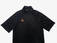 adidas Game Built Short Sleeve Quarter-Zip Top Mens Multi-Sport Black/Orange XL