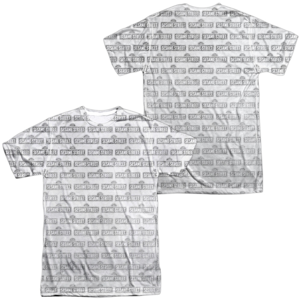 Sesame Street Bw Pattern Unisex Adult Halloween Costume T Shirt, S-3XL gallery