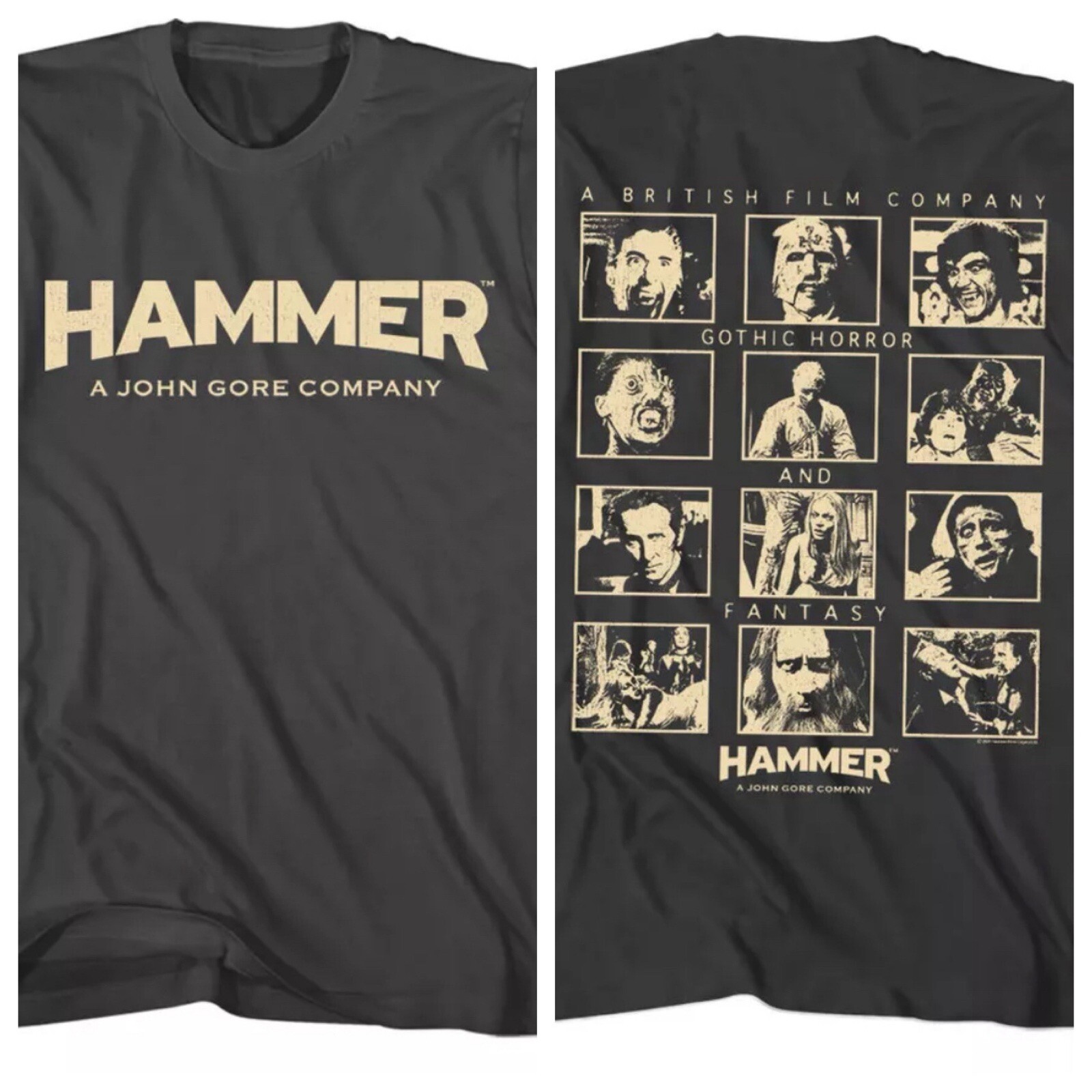 Hammer Horror Gothic Films T-Shirt John Gore 2 Sided New Smoke Cotton SM - 2XL gallery