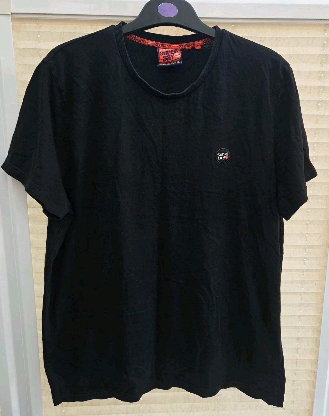Mens 4XL XXXXL Superdry Black T-Shirt Chest Badge. Good Clean Condition.