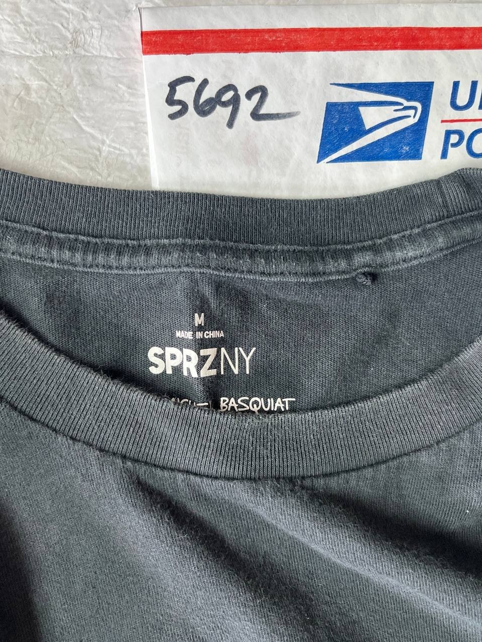 SPRZ NY Jean Michel Basquiat Shirt Men's Medium Short Sleeve Blue gallery