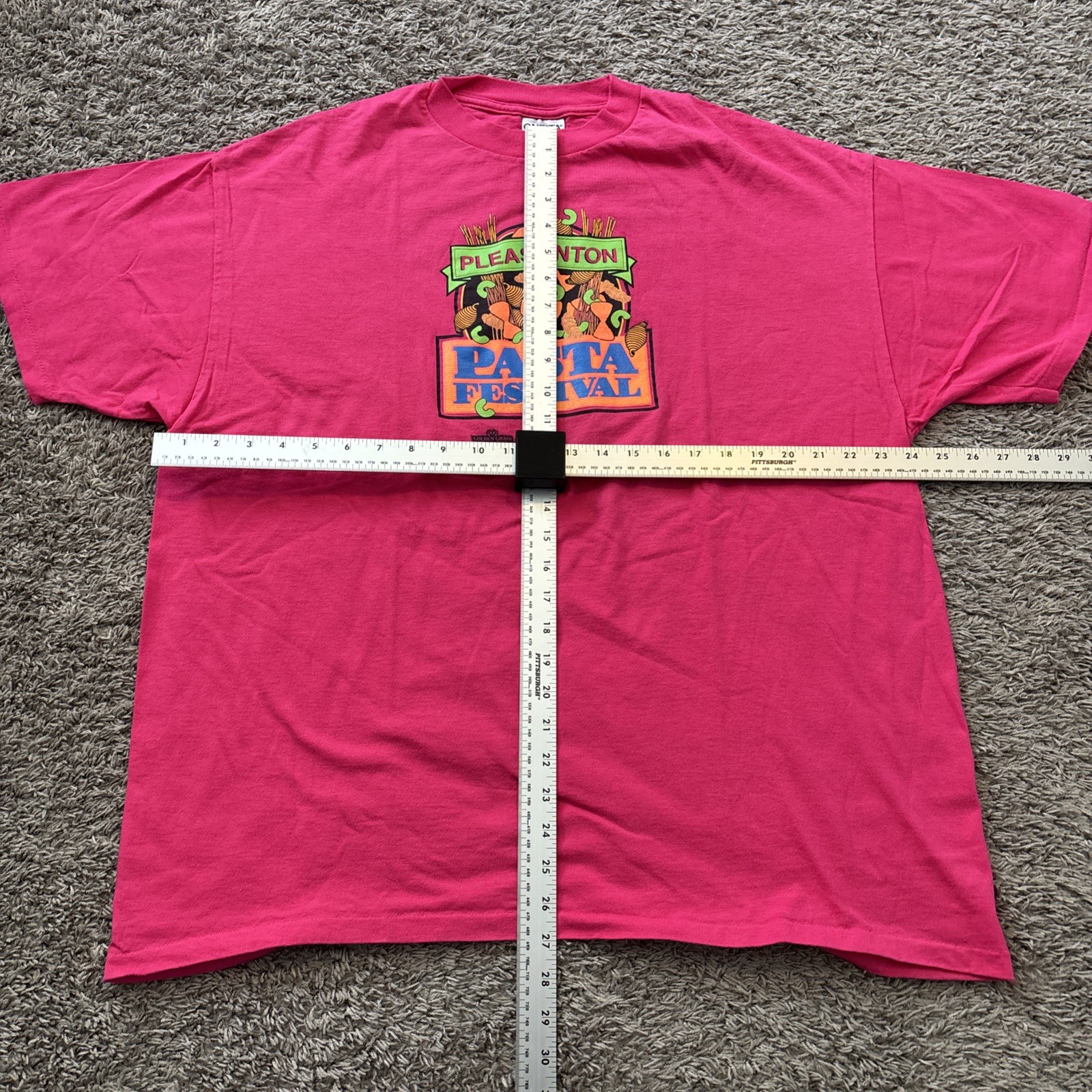 Vintage Pleasanton Pasta Festival T Tee shirt 80s Single Stitch Pink XXL gallery
