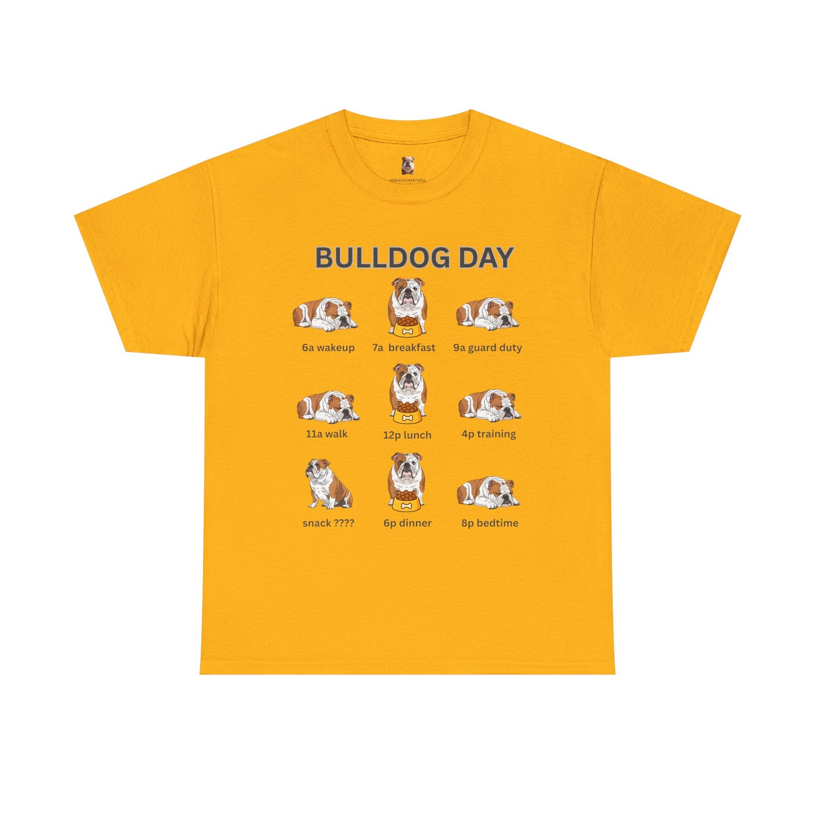 English Bulldog Day Schedule Tee Bulldog Daily Routine Gift for Dog Mom & Dad gallery