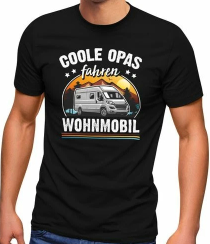 Camping Cool Grandad Driving Motorhome Mens T – Shirt Gildan 5000