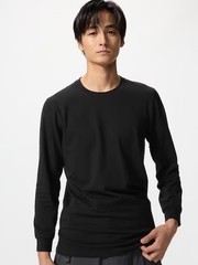 UNIQLO HEATTECH Extra Warm Cotton Crew Neck Long-Sleeve T-Shirt Men 473192 NWT