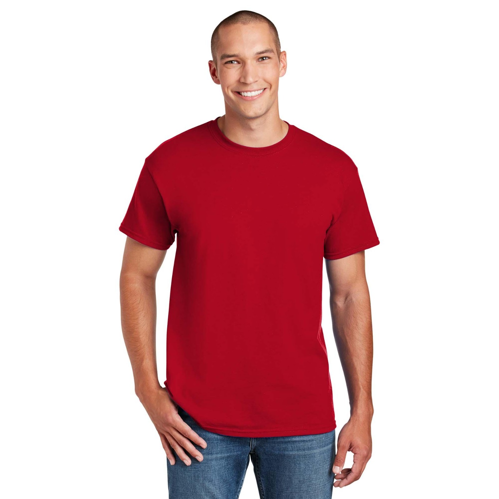 Gildan Adult 8000 Dry Blend 50/50 Blend Red Crew Neck SS Tshirt New