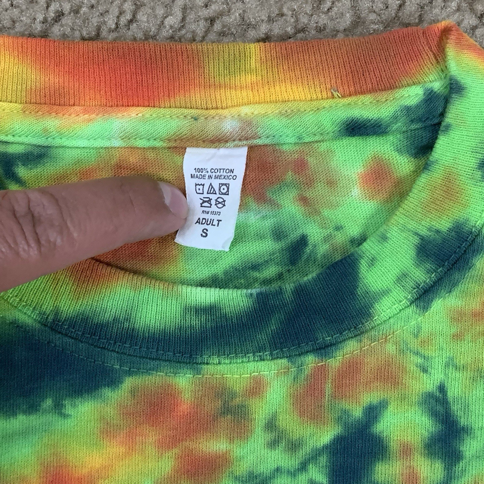 Adult Small Tie Dye Short Sleeve Shirt Rasta Hippie Trippy Retro Psychedelic gallery