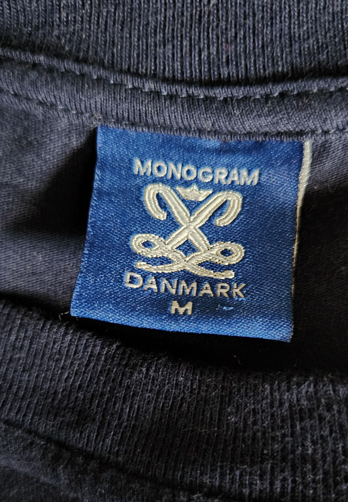 Danmark 100% Combed Cotton Embroidered Tee Navy Blue Medium Denmark gallery