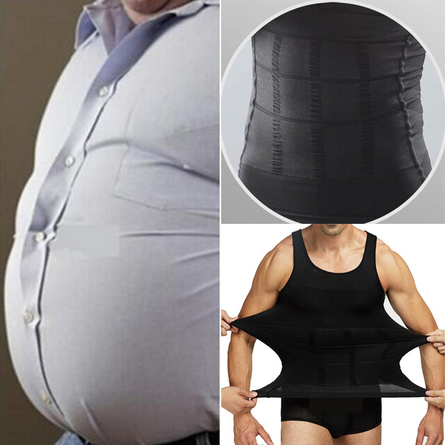 Mens Slimming Body Shaper Vest Gynecomastia Compression Shirts Tummy Control Top gallery