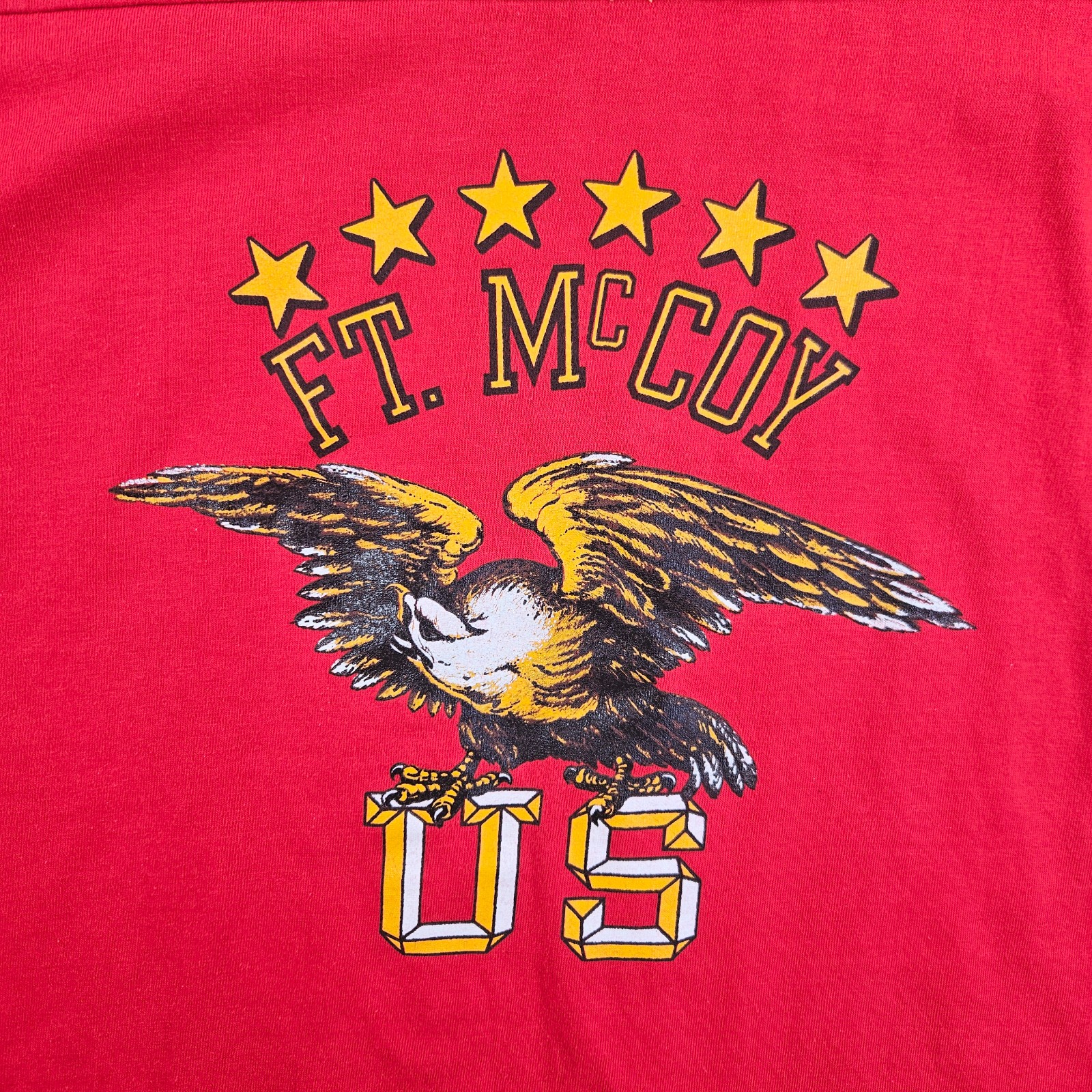 Vintage 80s Ft McCoy US Army Eagle T Shirt L Artex Made USA Military Graphic gallery