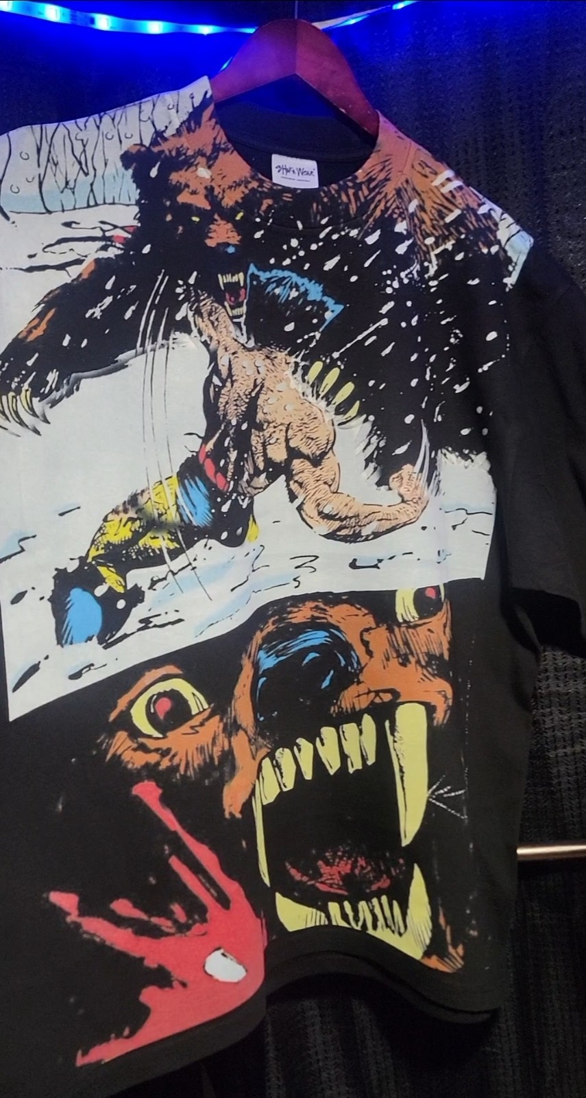 Wolverine Vs Grisly Bear ON A HEAVYWEIGHT GARMET DYED T SHIRT ( Check Descripti gallery