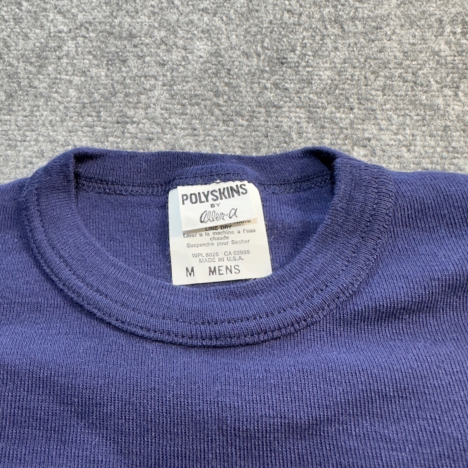 Polyskins Shirt Mens Medium Purple Long Sleeve Ribbed Cuffs By Allen A Made USA gallery
