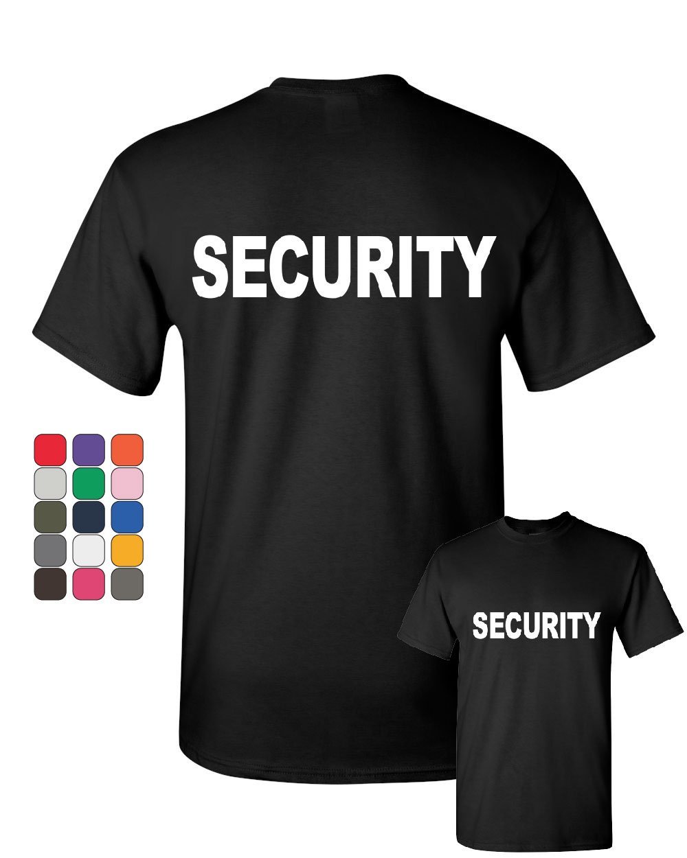 Security T-Shirt Bouncer Police Event Staff Uniform Guard Mens Tee Shirt gallery