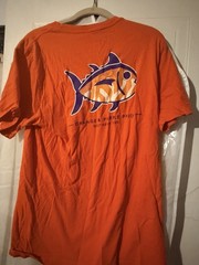 Southern Tide Men’s Orange Fish Graphic Short Sleeve Crew Neck Cotton Tee M