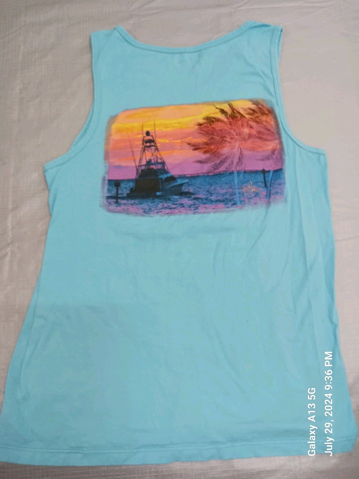 Guy Harvey T-shirt Tank Top Tropical Sunset Print Size S gallery