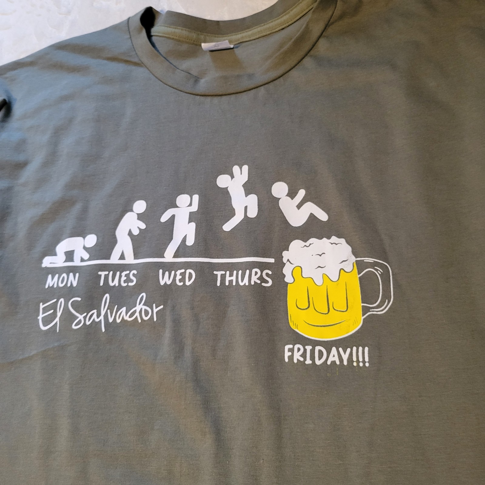El Salvador Mens T Shirt Large Green Short Sleeve gallery