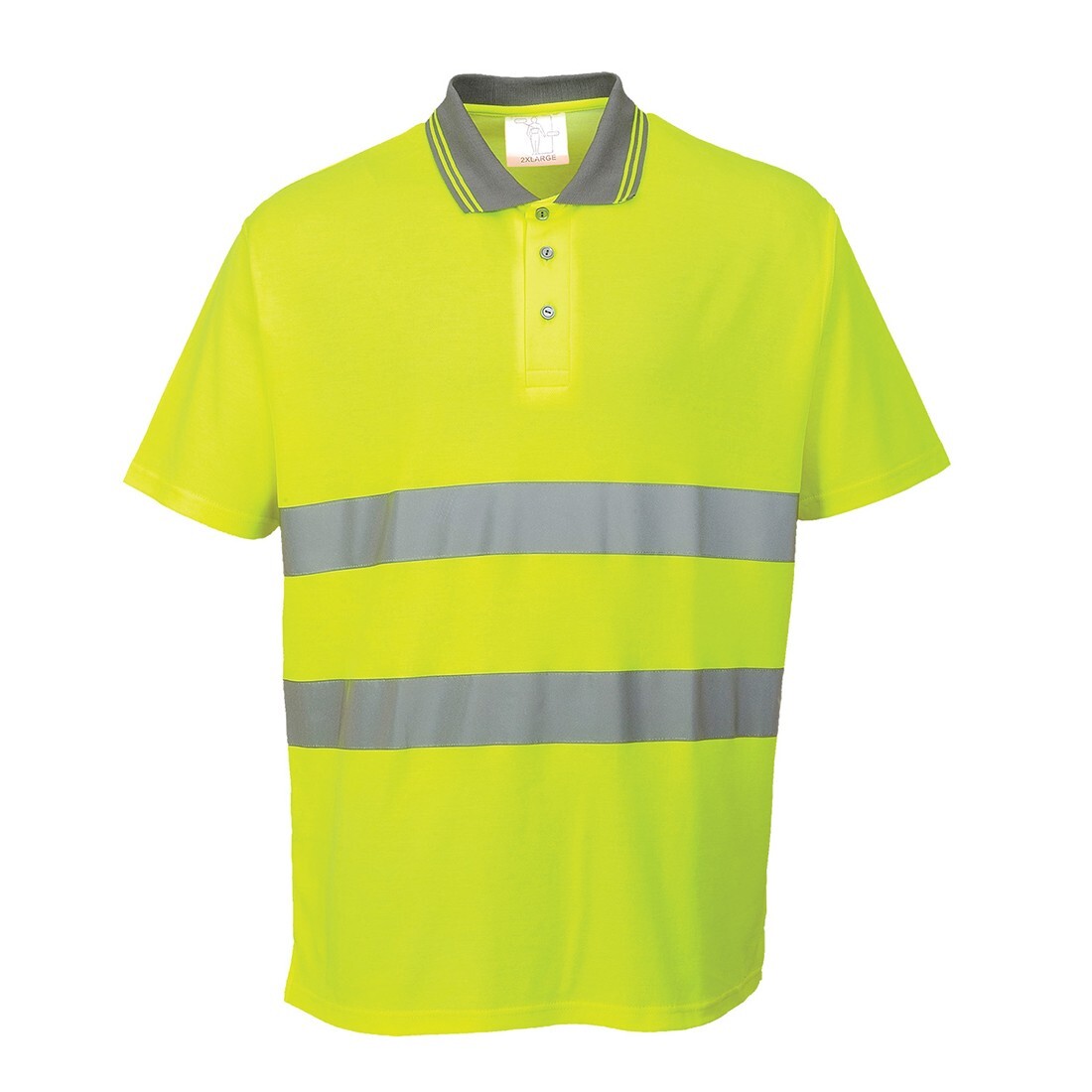 Mens Hi Vis Cotton Comfort Polo Shirt High Visibility Safety Security Work Top gallery