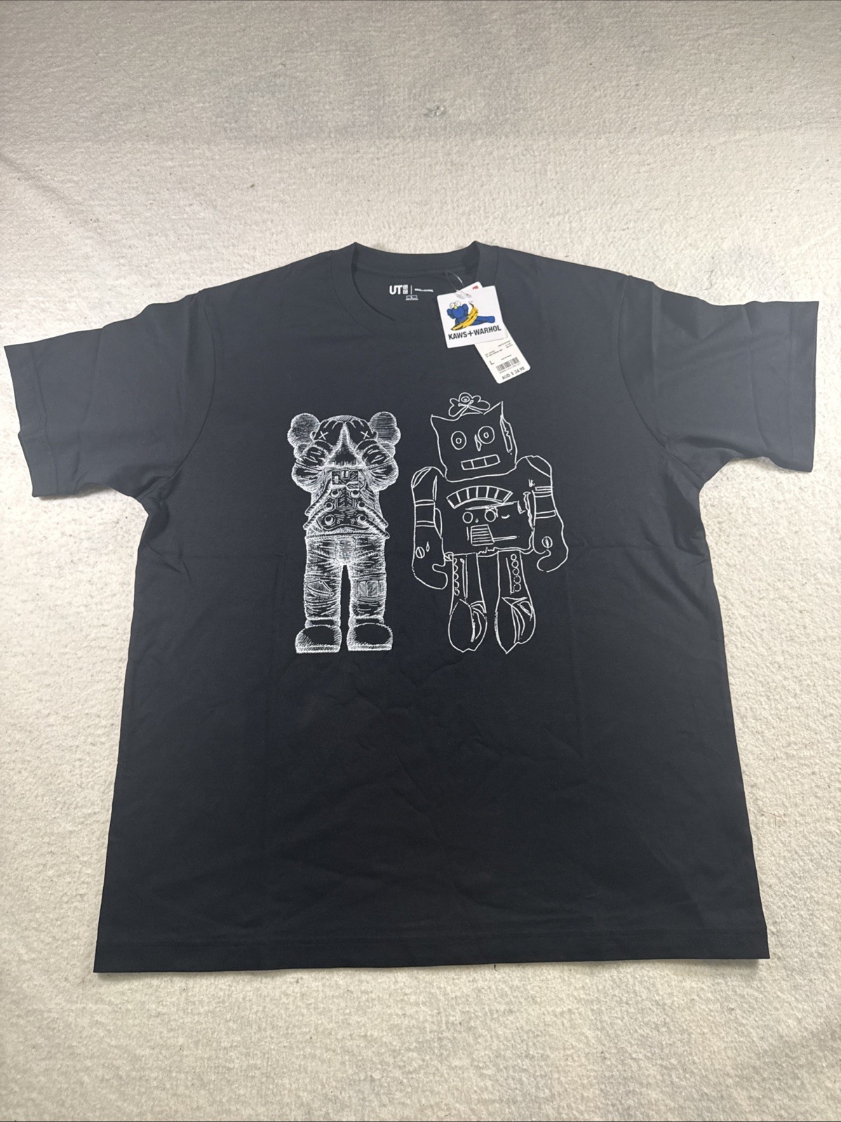 New Uniqlo UT KAWS Warhol Graphic Tee T-Shirt Black With Tags Size Large gallery