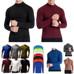 Mens Casual Soild Color Pullover Tops Undershirts Long Sleeve Sweatshirts