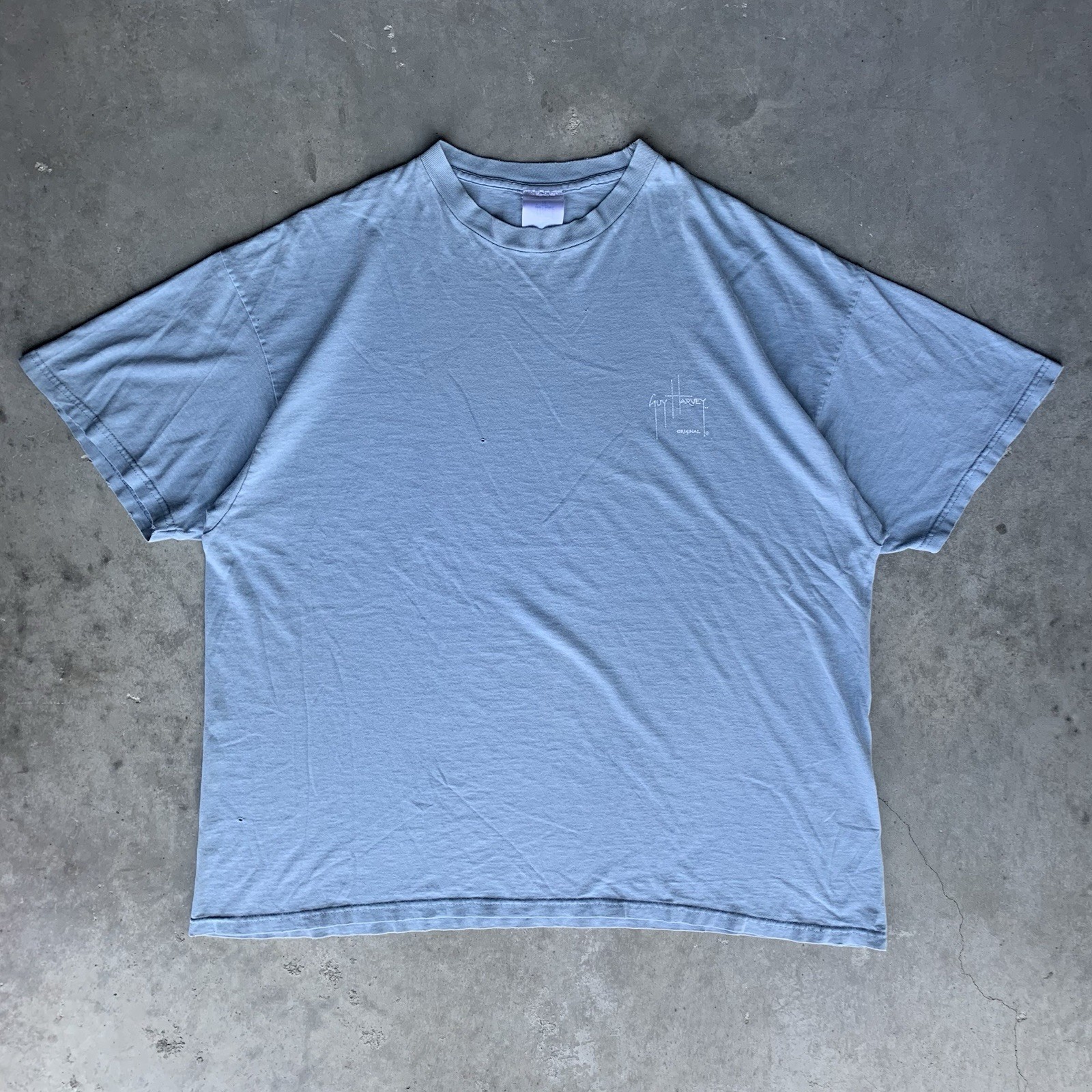 Vintage Men’s Guy Harvey Fishing Short-Sleeve T-Shirt Size 2XL Beach Blue Summer